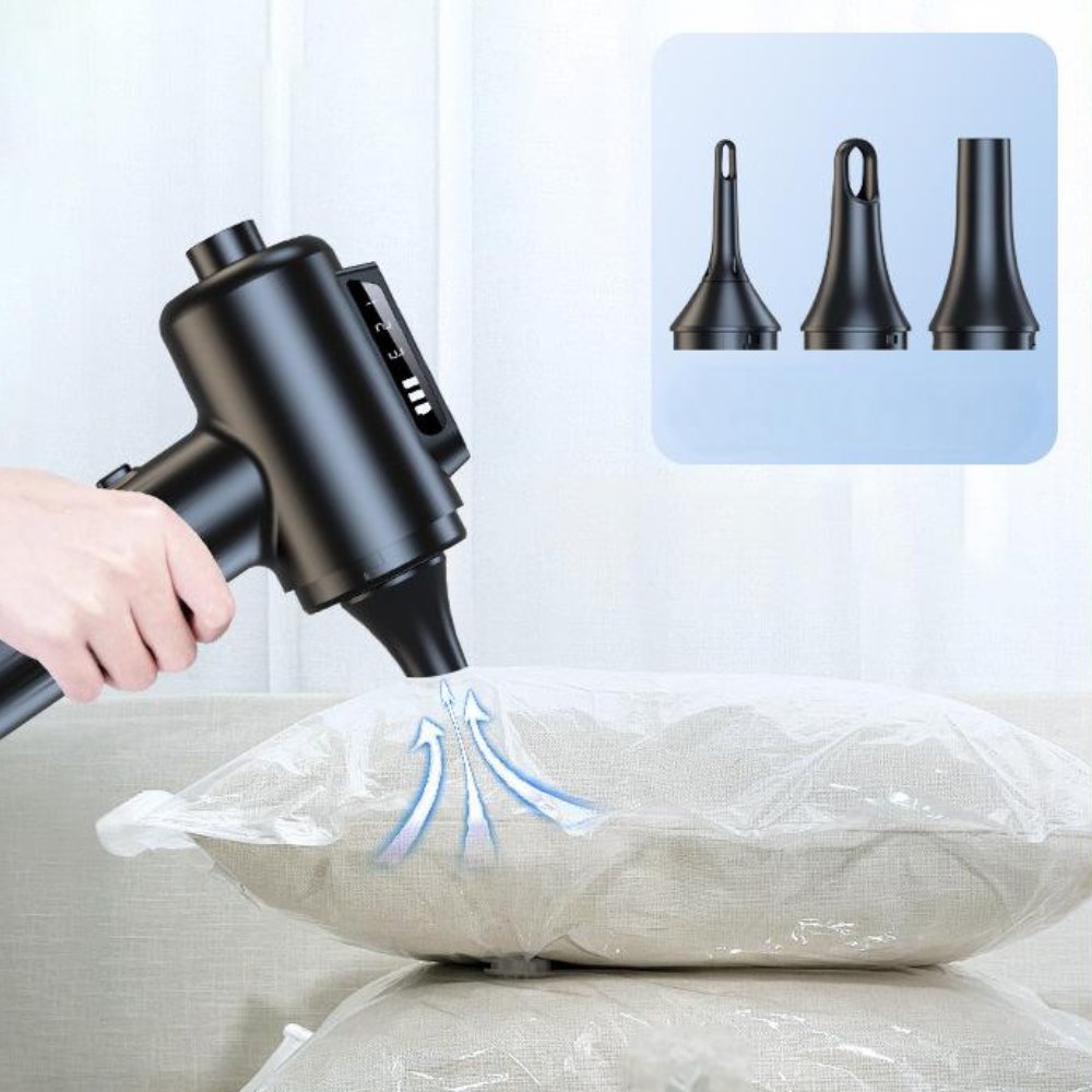 Car Cordless Vacuum Cleaner Suction Blow Extraction Fill Pet Hair Sucker - Blu - trend